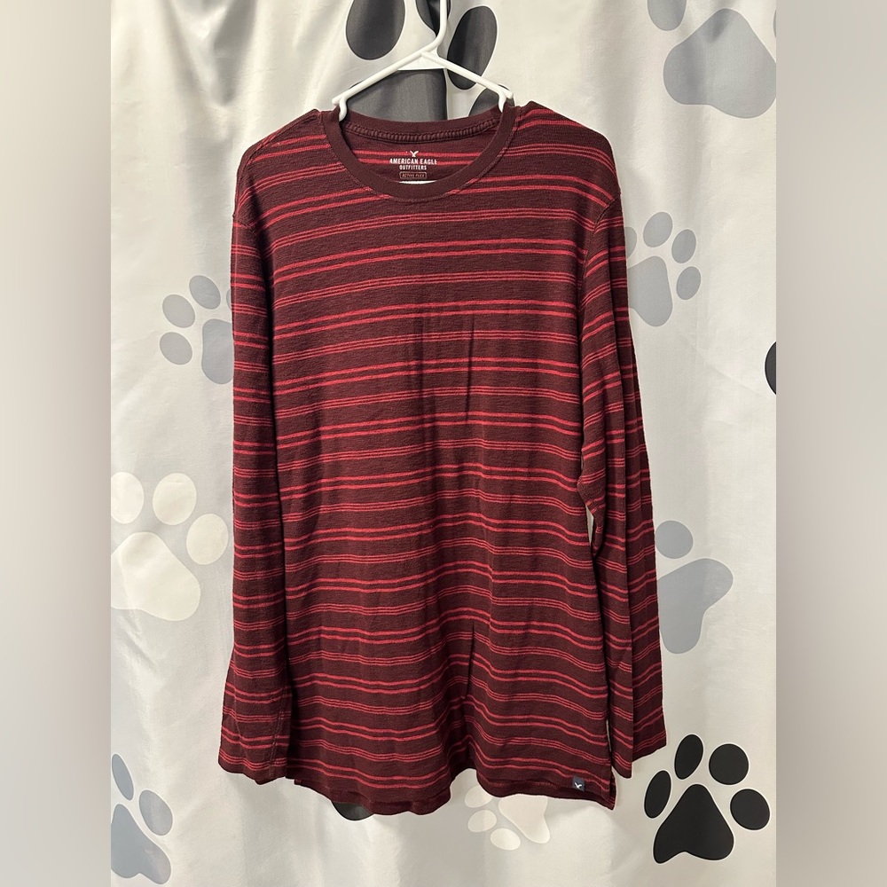 American Eagle Men’s Thermal Long Sleeve Shirt,  Size XLT, Striped, Gently Used